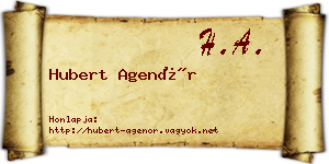 Hubert Agenór névjegykártya